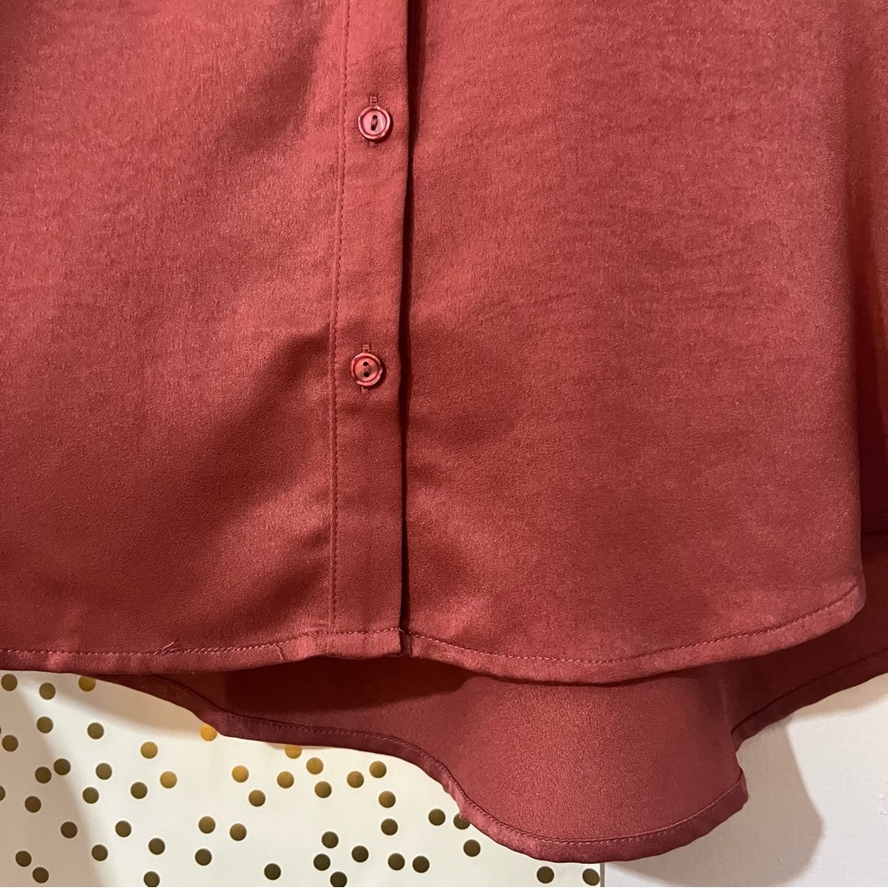 'Sage The Label' Oversized Satin Tunic Top / Rust / Size XS / GUC - Picture 9 of 12